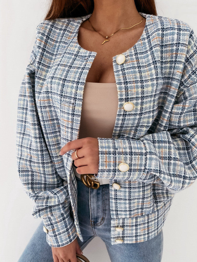 Spring Long Sleeved All Match Short Little Fragrant Wind Jacket