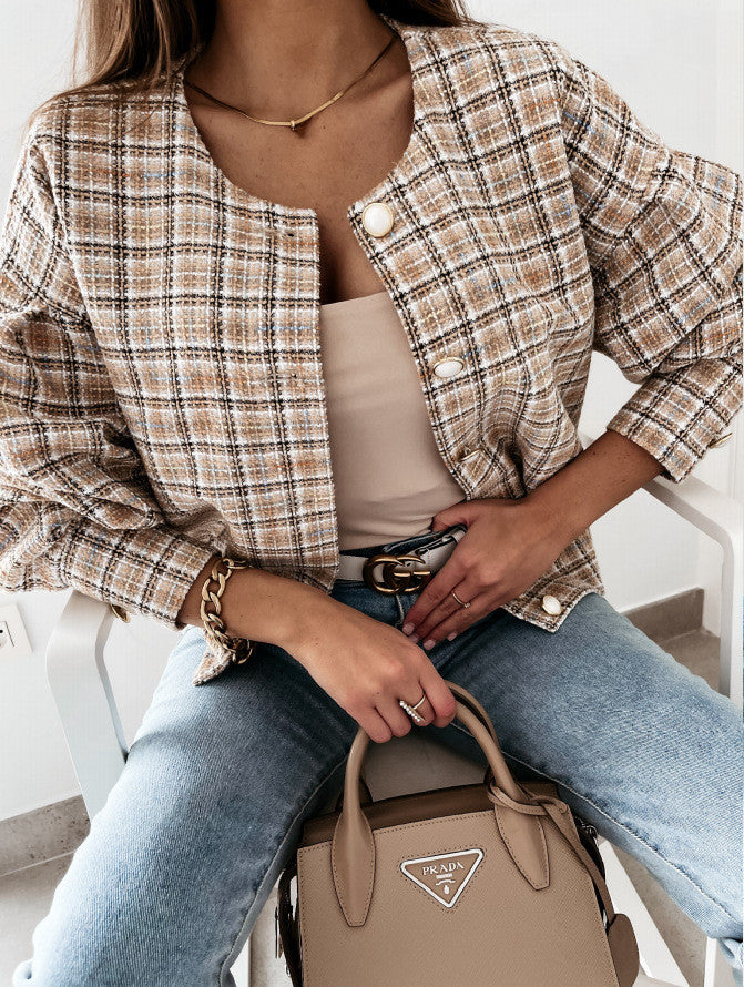 Spring Long Sleeved All Match Short Little Fragrant Wind Jacket