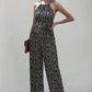 Dot Sling Halter Wide-Leg Casual Jumpsuit