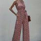 Dot Sling Halter Wide-Leg Casual Jumpsuit