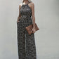 Dot Sling Halter Wide-Leg Casual Jumpsuit