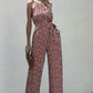 Dot Sling Halter Wide-Leg Casual Jumpsuit