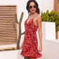 Robe décontractée en dentelle florale à bretelles pour femme
