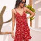 Robe décontractée en dentelle florale à bretelles pour femme