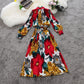 Cage Sleeves Lace Up Versatile Mid-length Pleated Dress