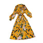 Cage Sleeves Lace Up Versatile Mid-length Pleated Dress