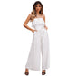 Tube Top High Waist Wide Leg Casual Trousers Suit Belted Pants Jumpsuit