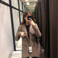 Women's Fashion Plaid Wool Suit Jacket Women