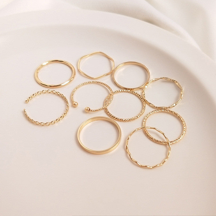 Simple Ins Wind Ring Combination Tail Ring