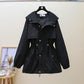Women's Mid Length Loose Waist Slimming Hooded Jacket