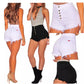 Ladies Ripped High Waist Denim Shorts Women Pants