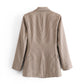 Check Print Jacket Coat Lapel Stand Collar
