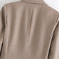 Check Print Jacket Coat Lapel Stand Collar