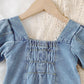 Girls' Dresses Fashion Square Collar Denim Skirt