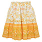 Cowinner Women's Bohemian Flower Print High Waist Ruffle Skirt Flared Boho A-Line Pleated Mini Skirt S-XL