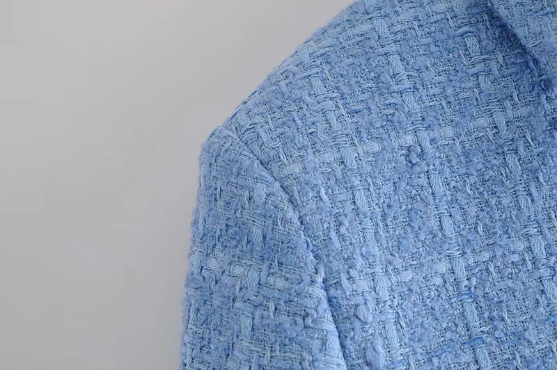 Women's Textured Short Blazer   Long Sleeve Top