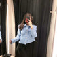 Women's Textured Short Blazer   Long Sleeve Top
