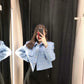 Women's Textured Short Blazer   Long Sleeve Top