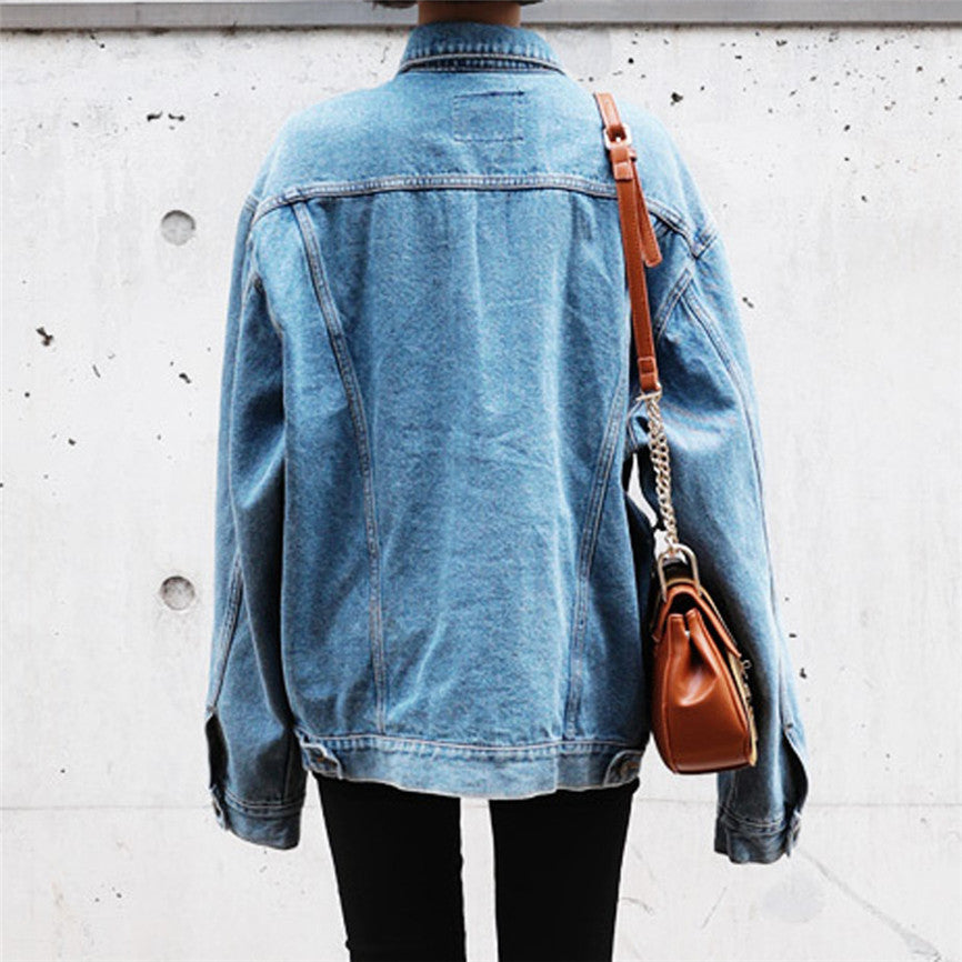 Women's long-sleeved denim jacket