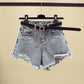 Pantaloncini Estivi Da Donna Pantaloncini Di Jeans Lavati Con Foro Strappato