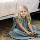 Girls Skirt Cotton And Linen Solid Color Flying Sleeve Tie