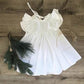 Girls Skirt Cotton And Linen Solid Color Flying Sleeve Tie