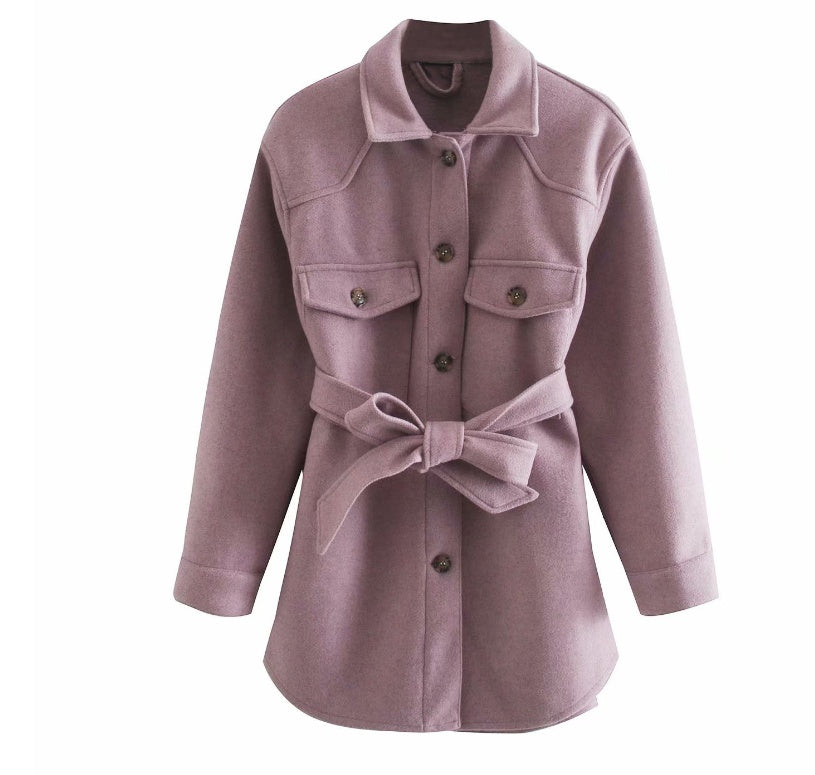 Lapel Loose style European And American Single Breasted Street Trendsetter Vintage Celebrity Cotton Pure Wool Jacket