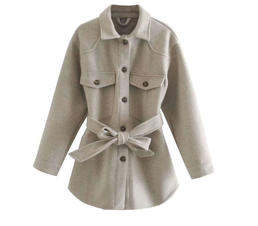 Lapel Loose style European And American Single Breasted Street Trendsetter Vintage Celebrity Cotton Pure Wool Jacket