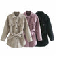 Lapel Loose style European And American Single Breasted Street Trendsetter Vintage Celebrity Cotton Pure Wool Jacket