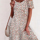 Small Floral Digital Print Ripped Sleeve Dress