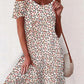 Small Floral Digital Print Ripped Sleeve Dress