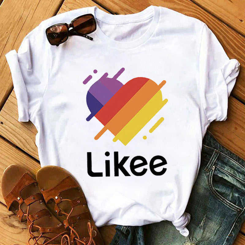 T-shirt à manches courtes imprimé amour