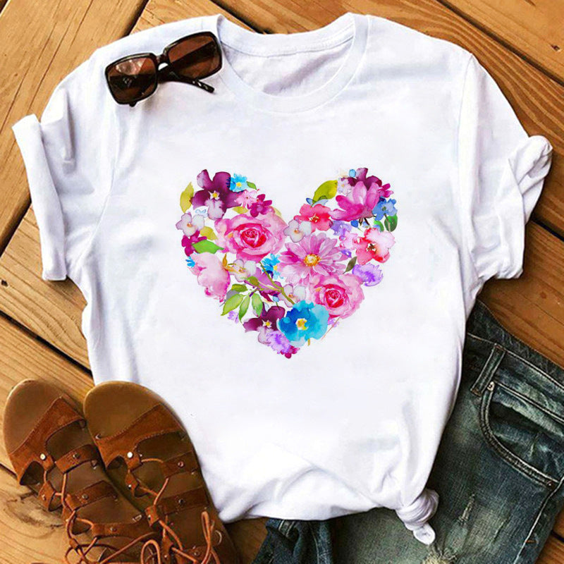 T-shirt à manches courtes imprimé amour