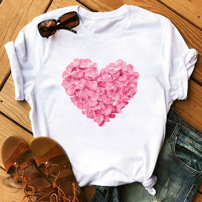 T-shirt à manches courtes imprimé amour