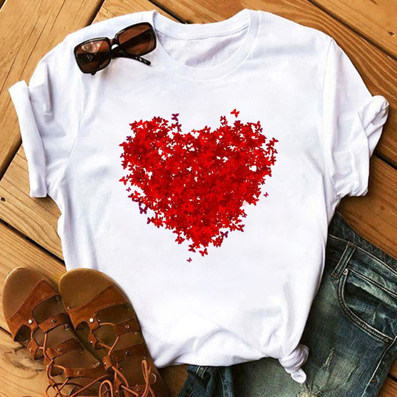 T-shirt à manches courtes imprimé amour