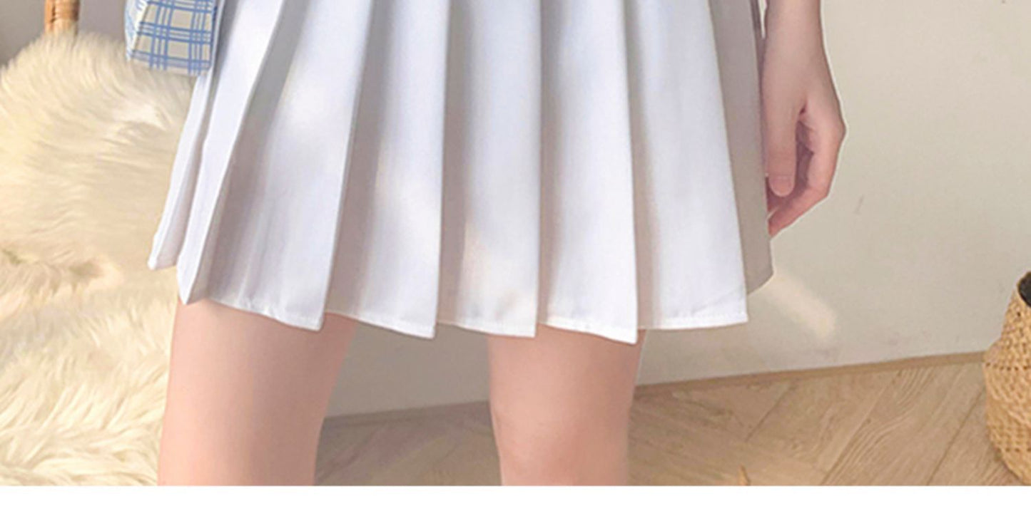 Korean Students All-Match High-Waisted A-Line Slim Slimming Pleated Skirt