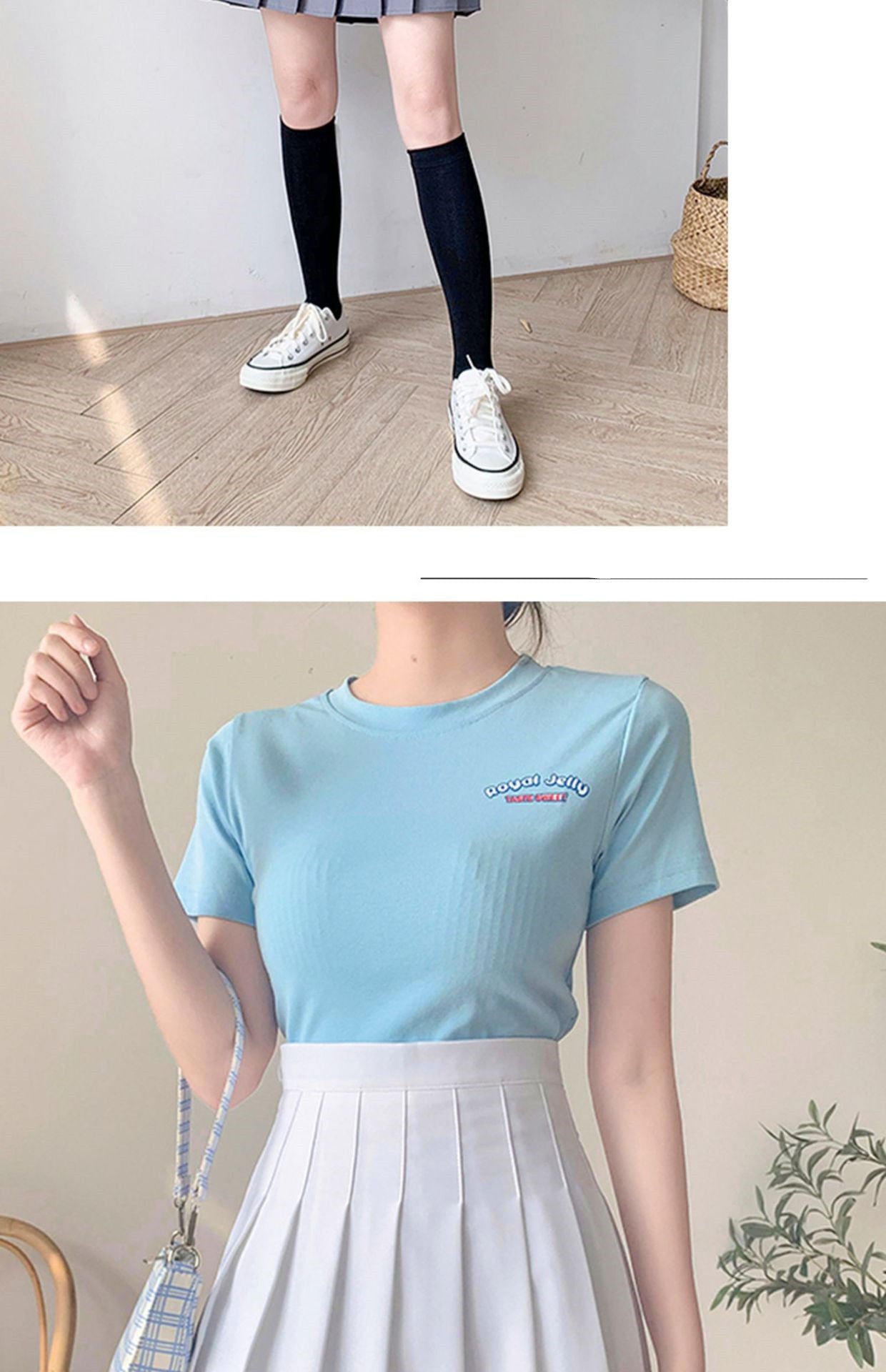 Korean Students All-Match High-Waisted A-Line Slim Slimming Pleated Skirt