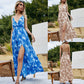 New Bohemian Halter Dress Women Summer Brand Sleeveless V-Neck Backless