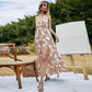 New Bohemian Halter Dress Women Summer Brand Sleeveless V-Neck Backless