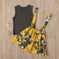 Ensemble deux pièces pour filles, débardeur sans manches, style européen et américain, robe à bretelles style bohème africain