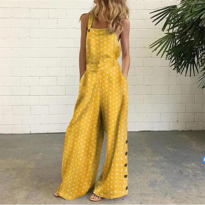 Summer Women's Loose Sleeveless Jumpsuit