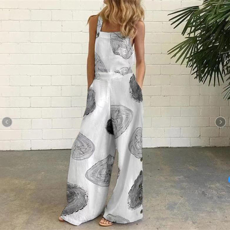 Summer Women's Loose Sleeveless Jumpsuit