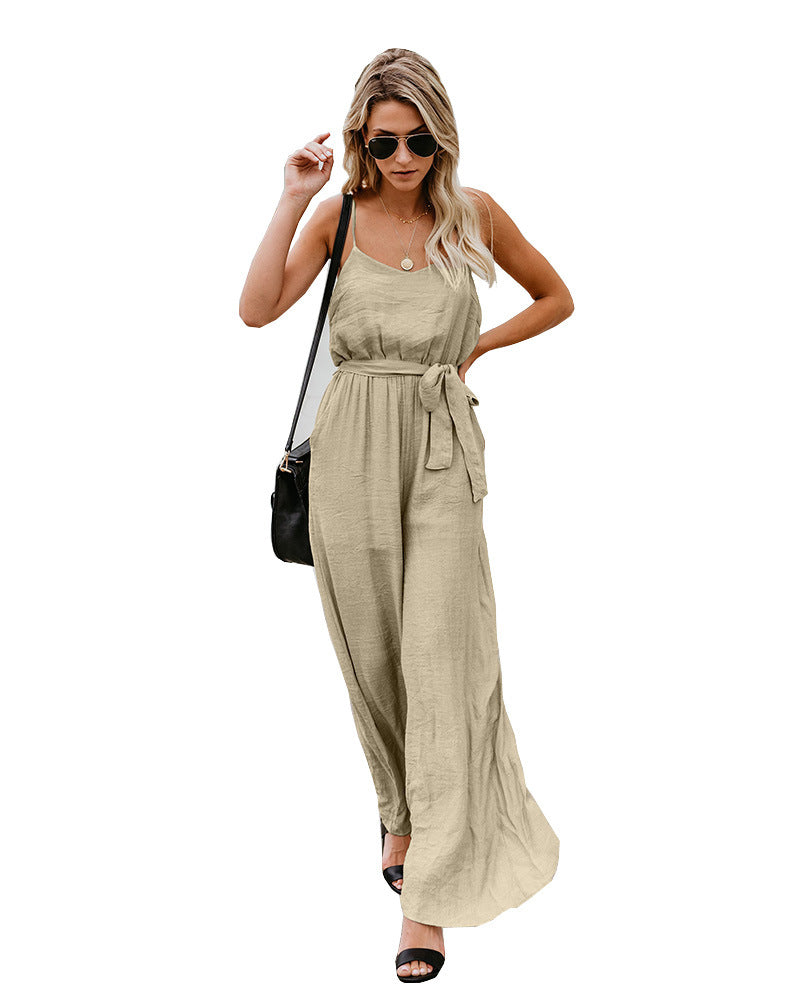 Women's Suspender Wide-leg Jumpsuit