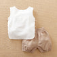 Baby Boy Cotton And Linen Summer Suit Infant Breathable Sweat-absorbent Two-piece Suit