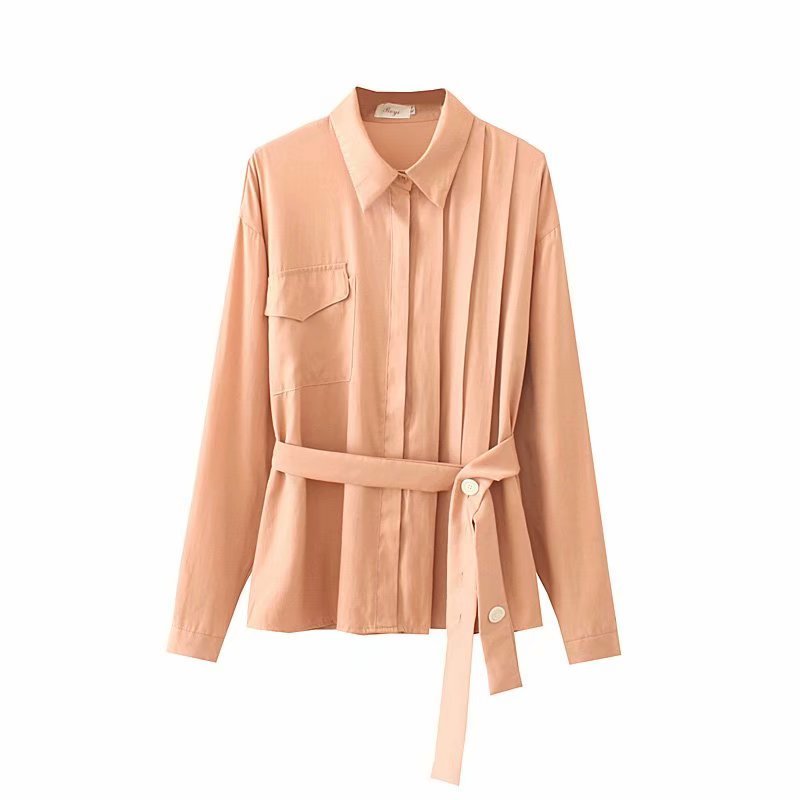 Solid Color Irregular Waist Long-sleeved Bottoming Shirt