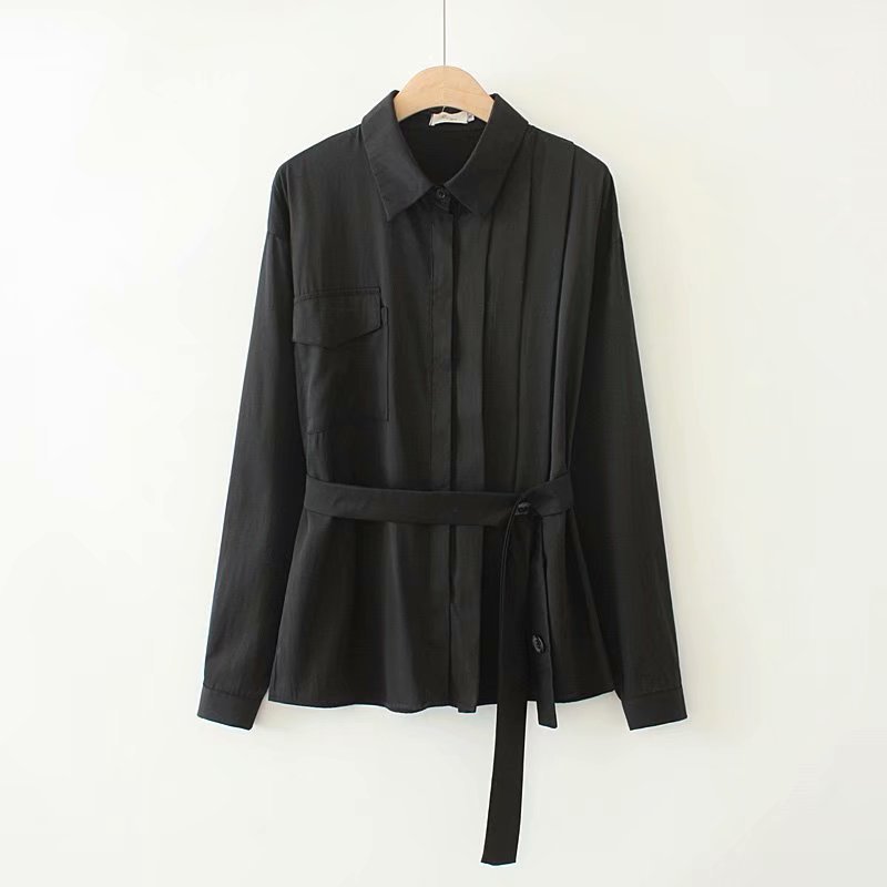 Solid Color Irregular Waist Long-sleeved Bottoming Shirt