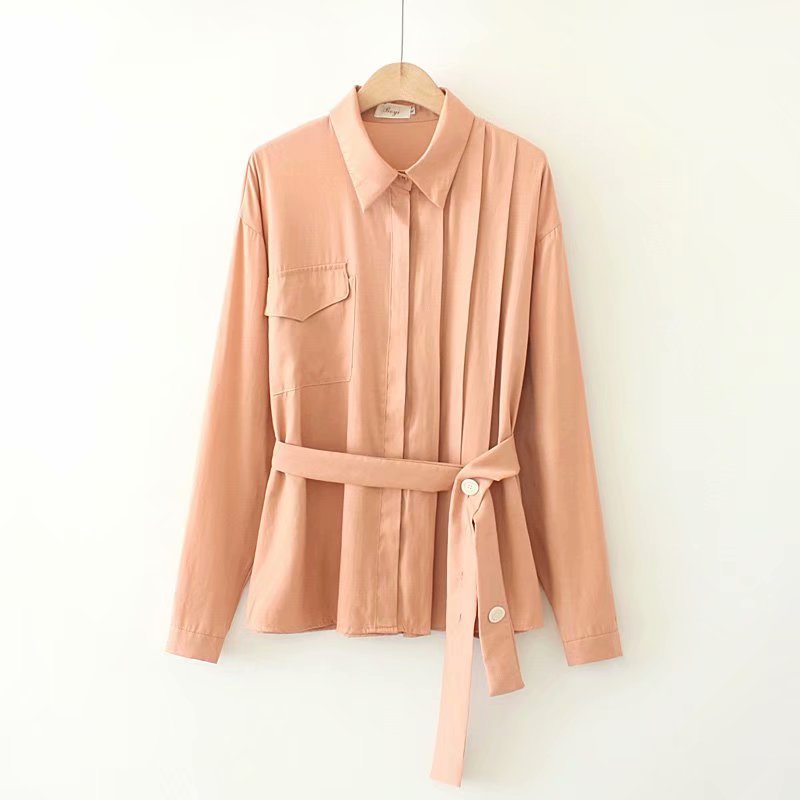 Solid Color Irregular Waist Long-sleeved Bottoming Shirt