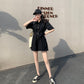 Summer One Piece Wide-leg Shorts Women Loose Waist Jumpsuit