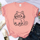 European And American Digital Printing Casual Short-sleeved T-shirt