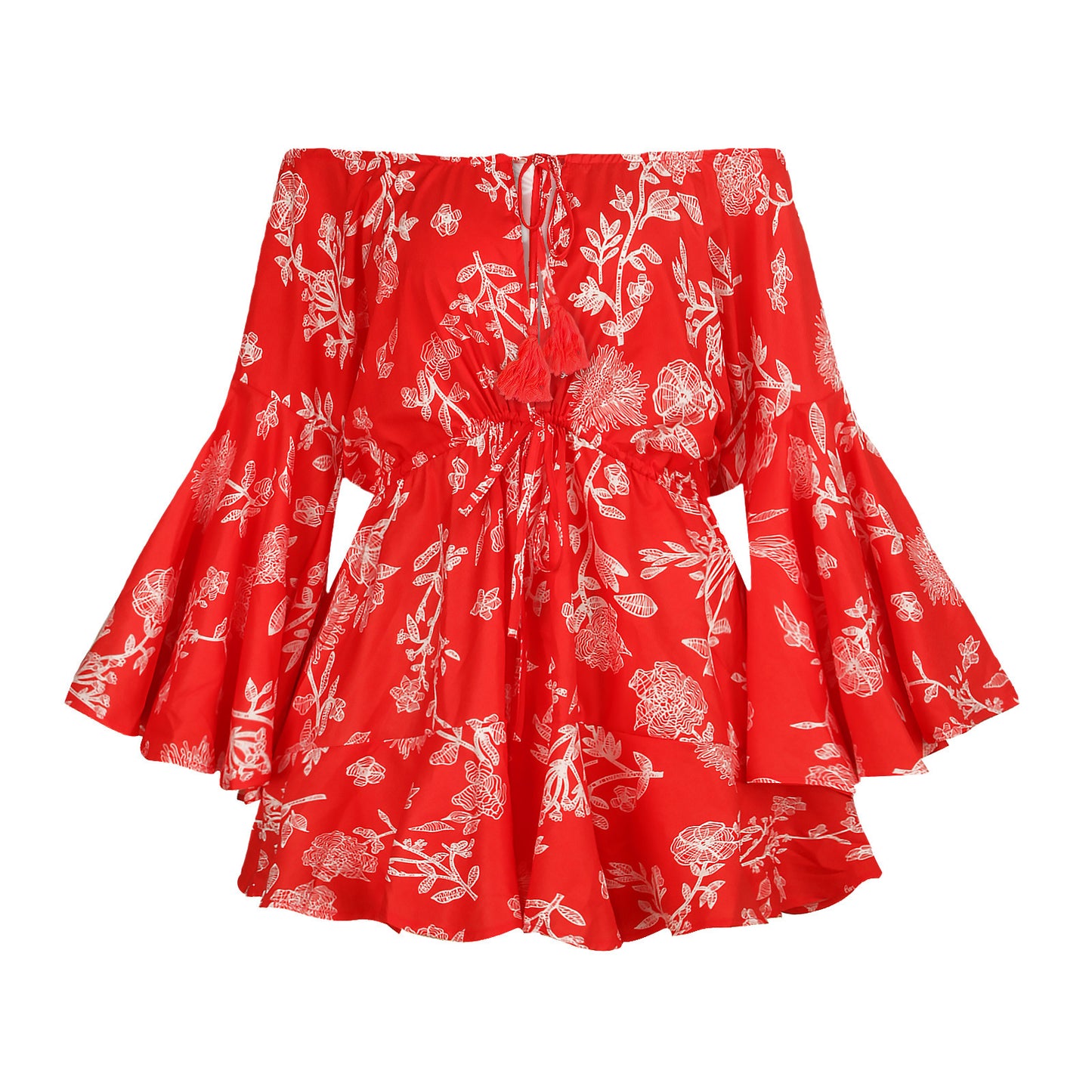 Combinaison courte sexy imprimée pour femme, décontractée et confortable, manches papillon, col bateau, tenue de plage, de fête, tendance